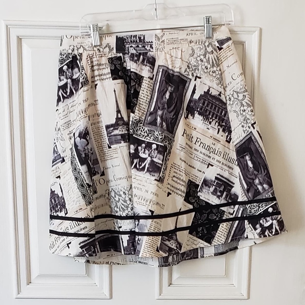 Retrolicious French Parisian Postcard Letter Skirt